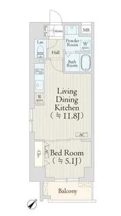 東京都渋谷区本町4【マンション】の間取り