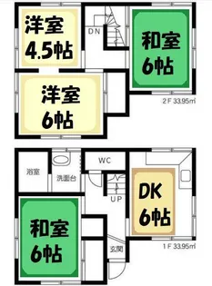 埼玉県越谷市大字下間久里【一戸建】の間取り