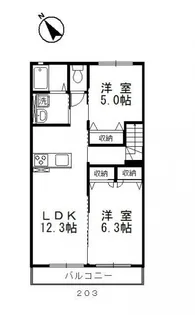メープル【2階】の間取り
