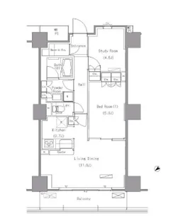 Park Axis豊洲(パークアクシス豊洲)【20階】の間取り