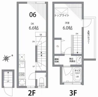 グランエッグス中野方南町【3階】の間取り
