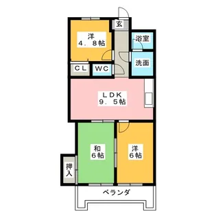ブランドール山守【3階】の間取り