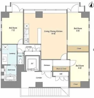 Qu4ttro Arca 九段【2階】の間取り