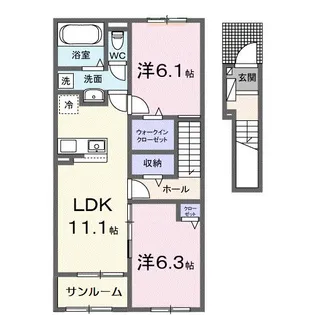 コスタ・ルーチェ【2階】の間取り
