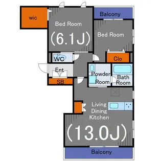 (仮)へーベルメゾン元住吉【2階】の間取り