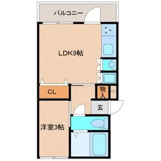 ハコス摂【3階】の間取り