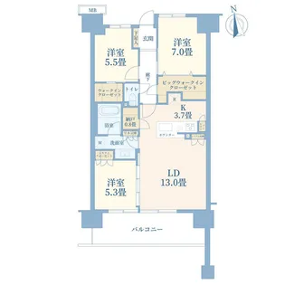 ヴェレーナシティパレ・ド・プラージュ【9階】の間取り