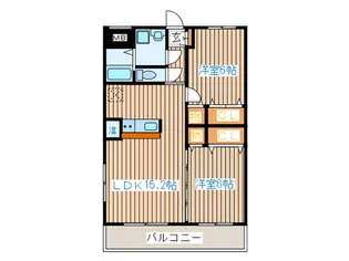 オルテンシア泉崎B棟【1階】の間取り
