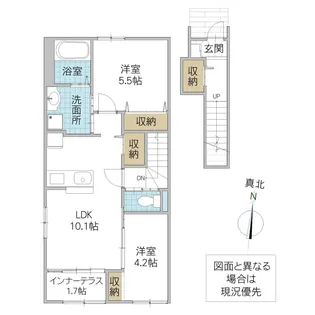 仮)那珂市菅谷字杉原新築アパート【2階】の間取り