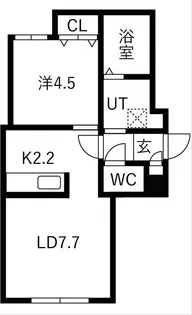 Grandeeイースト札幌(グランディーイースト札幌)【1階】の間取り