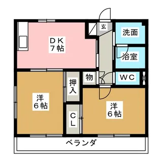 SS若宮【2階】の間取り