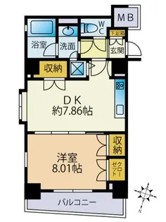 ジェイパークステーション田町【6階】の間取り