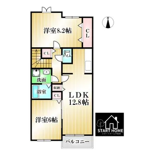 クラールプレディエD【2階】の間取り
