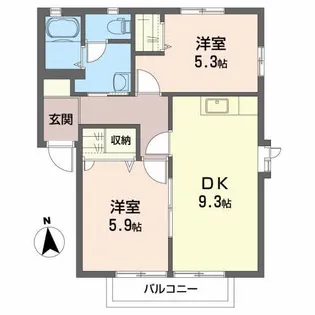 ハウス・パディA【2階】の間取り
