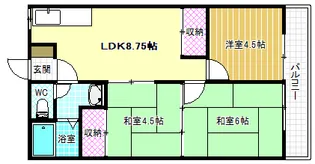 阪南グリーンハイツ【2階】の間取り
