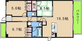 シャルマンフジスマート住之江ファミリア【2階】の間取り