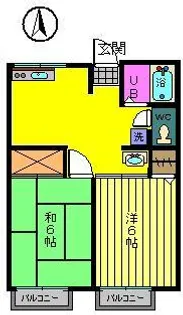 メゾン渡部A・B(田島)【2階】の間取り