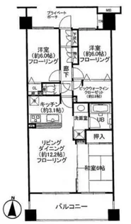 クレストフォルム東京ビューフォート【9階】の間取り