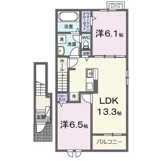 ラルース A【2階】の間取り