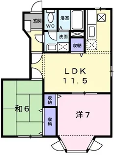 アパルトマンあゆみ B【1階】の間取り
