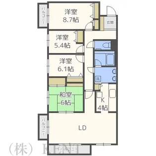 コスモ山の手【2階】の間取り