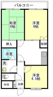 ナカタマンション知手【2階】の間取り