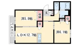 エフ・メゾン【1階】の間取り