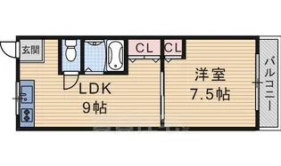 シャンテー香里ヶ丘3【2階】の間取り
