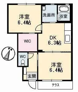 プラセール花華 A棟【1階】の間取り