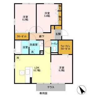 アスティル【1階】の間取り
