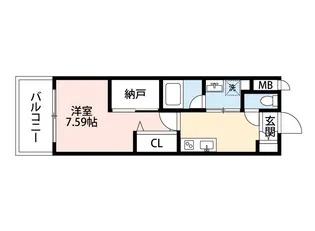 QREST熊本船場【11階】の間取り