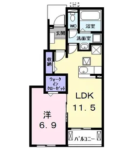 ジュネス・クレア【1階】の間取り