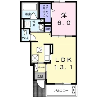 エアリー大和高田【1階】の間取り