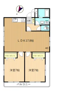 シャトーフロントナック3【2階】の間取り