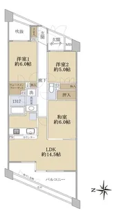 藤和ハイタウン梶ヶ谷【5階】の間取り
