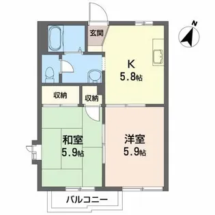 Road Hills台原【2階】の間取り