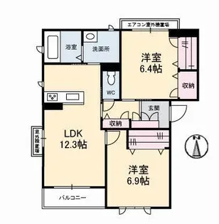 ヴェントフェリーチェ B棟【3階】の間取り
