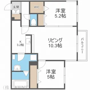 Kalmia桑園(カルミア桑園)【3階】の間取り