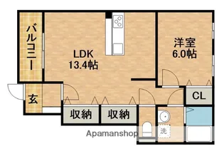 フェリーチェK・S・K【1階】の間取り
