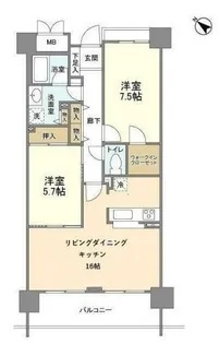 ブリリアントヨス【9階】の間取り