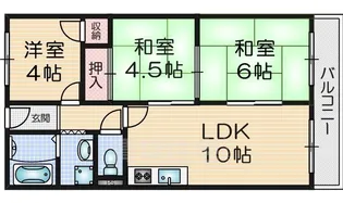 第2シャルマン四条畷【3階】の間取り