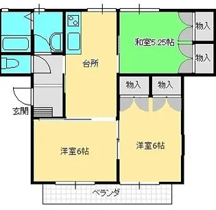 パティオハイツ【2階】の間取り