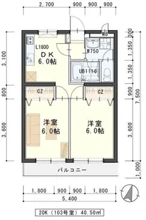 メゾンドシャルマン岩切【1階】の間取り
