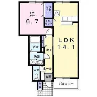 インフィニートST A【1階】の間取り