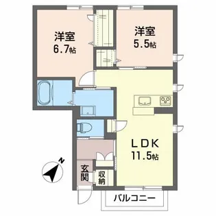 シャーメゾンゴッド【1階】の間取り