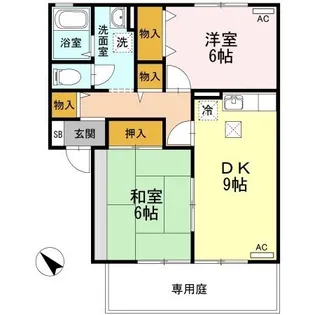 サンライズ勝間田II C棟【1階】の間取り