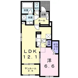 サンヒルズC【1階】の間取り