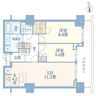 プラウドタワー芝浦【13階】の間取り