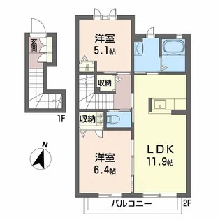 セントポーリア D棟【2階】の間取り
