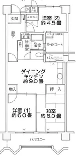 フロール新杉田【6階】の間取り